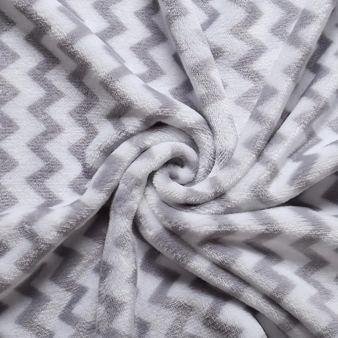 CREVENT 2Pcs 30''X40'' Cute Cozy Fluffy Warm Baby Blankets for Infants Toddlers' Bedding Crib Cot Stroller - Grey Cloud + Whale