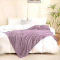 Light Purple Fleece Throw Blanket 60”×80” for Couch Sofa Bed,Super Soft Cozy Plush Microfiber Flannel Blanket with 3D Checkered Design Lightweight for Adults,Woman,Girls