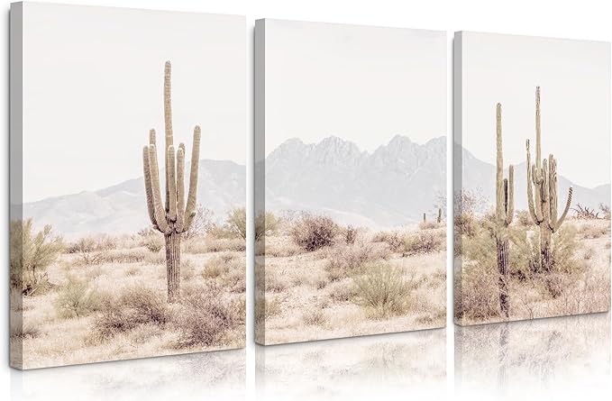 Pennclys Sonoran Desert Landscape Wall Art Cactus Arizona Canvas Wall Decor Desert Poster Pictures Saguaro Cactus Art Prints Landscape Painting for Home Bedroom 16x24x3 Inch Ready to Hang