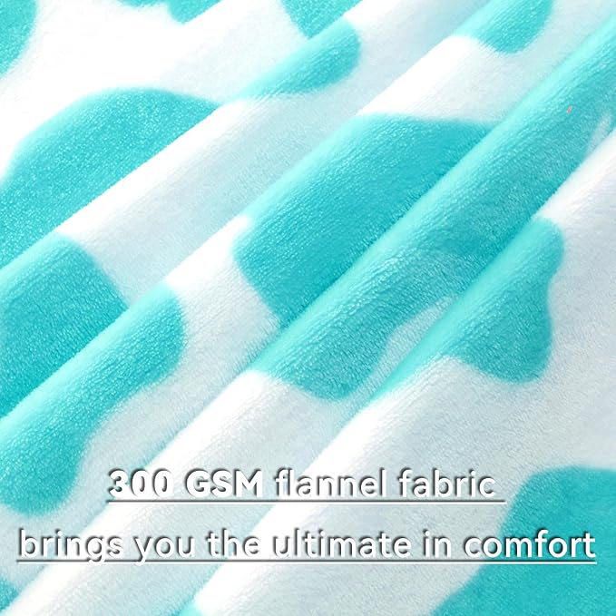 Blue Throw Blanket for Couch & Bed, Warm Fuzzy Fleece Soft Blankets for Adults & Kids, Light Blue Gifts for Women Girls Boys, Cozy Cute Coastal Blue Living Room Decor, 50x60 Inches