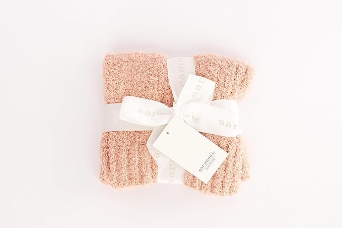 SARANONI Bamboni Baby Blanket | Luxury Plush Super Soft Blanket | Breathable Comfort Infant Baby Blankets for Boys & Girls | Peach, Mini - 15” x 20”