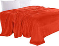 Elegant Comfort Luxury Velvety Feel Blanket, All-Season Lightweight Blanket, Ultra Plush, Soft, Cozy-Fuzzy Flannel Fleece for Couch, Sofa, Bed, Travel, Solid Design, King/California King, Orange
