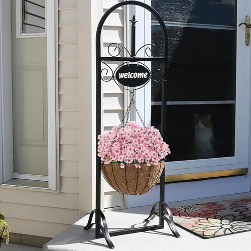 24 Bundles Artificial Flowers for Outdoors, Realistic Fake Silk Flowers for Outside Decoration, No Fade Faux Plants Outdoor Planter Window Box Porch Patio Decor(Pink)