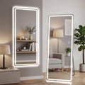 Mirror Full Length, Upgraded Body Wall Mirrors with Shatter-Proof Glass, Floor Standing, Hanging or Leaning, Tall Mirror with Stand Aluminum Alloy Frame for Bedroom