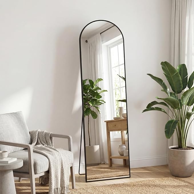 OLIXIS Full Length Mirror 59"x16" for Bedroom, Full Body Mirror with Stand, Hanging or Leaning for Wal