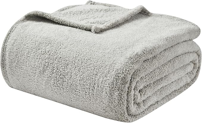 EMME Fluffy Soft Blanket Queen Size - 80"*90" Grey Soft Fluffy Warm Bed Blankets Bed, Camping, Picnic, Travel Lightweight Blanket