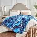 Krifey Oversized Blue Faux Fur Blanket, Super Soft Cozy Blanket, Luxury Fluffy Throw Blanket Fuzzy Bed Throw Tie Dye Blue 60" x 80"