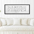 TQianJiang Bible Verse Wall Art Trust in The Lord With All Thine Heart Proverbs 3:5-6 Plaque 32"×12" Christian Scripture Faith Quotes Wall Decor Large Christ Prayerm for Living Room (Black)