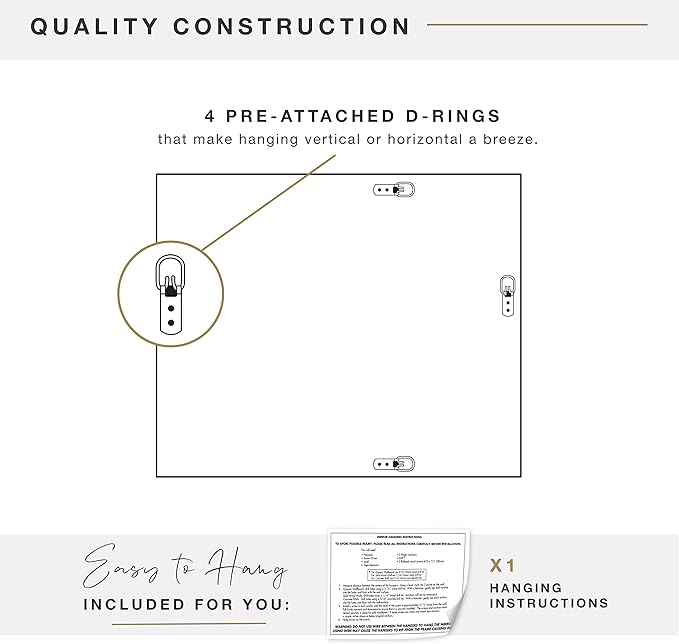 MCS Large Wall Mirror, Modern Rectangle Mirror Home Decor for Living Room, Bedroom, or Bathroom, 26.5 by 32.5 Inch, White
