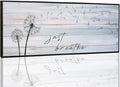 Modern Farmhouse Wall Decor - Just Breathe Dandelion Canvas Prints Wall Art Above Bed Wall Decor Bedroom Decor Wall Farmhouse Decor Vintage Decor Bedroom Bathroom Office(Black Wooden Frame) 46x19inch