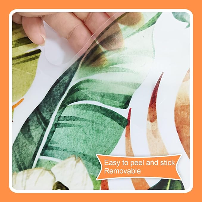TUOKING Plant Turtle Dorsal Leaves Wall Stickers 2 Sheet Removable Wall Murals Peel and Stick Wall Art Decal Home Decor for Kitchen,Bedroom,Living Room(MS8732)
