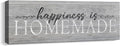 Happiness is Homemade Sign Decor Family Decorative Signs Wall Art Inspirational Motto Canvas Prints Retro Quote & Saying Artwork for Bedroom, Living Room, Kitchen, Hallway, Home Decoration 6 x 17 inch