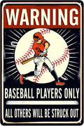 Baseball Decor For Boys Room Players Only Sign Gifts For Boys 8-12 Baseball Accessories For Kids Cool Baseball Stuff Decorations For Home Sports Decor For Boy Bedroom Baseball Metal Tin Signs 8x12 In