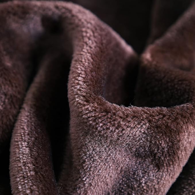 SOCHOW Flannel Fleece Blanket Throw Size, All Season Lightweight Super Soft Cozy Blanket for Bed or Couch, Brown, 50x60 inches