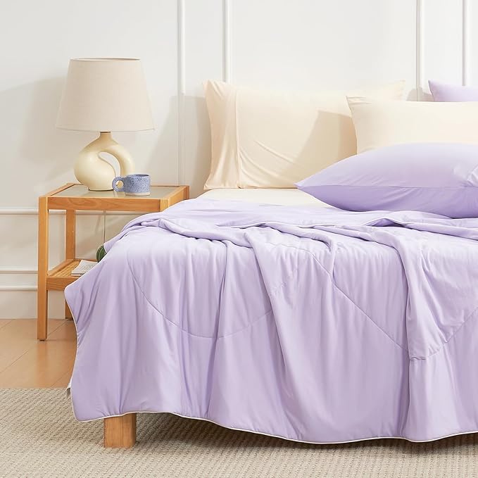 Cozy Bliss Cooling Comforter King Size, Cooling Blankets for Hot Sleepers and Night Sweats, Purple Summer Comforter for King Size Bed, Breathable Soft Lightweight Silk Smooth
