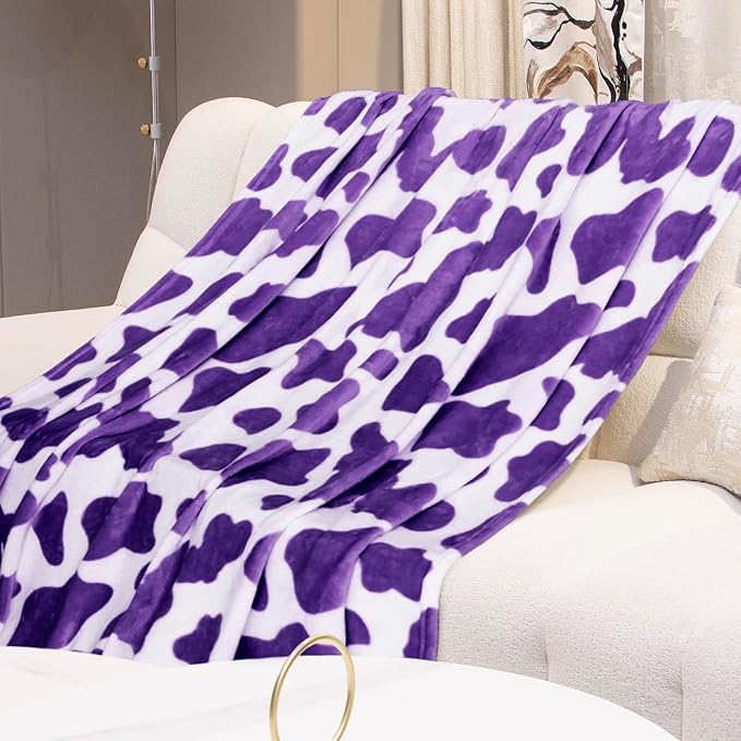 Purple Twin Fleece Blanket - Ultra Soft Flannel Throw for Couch & Bed, Lightweight Warm Blanket for Adults, Teens - Lavender Home Decor Gifts 60"x80"