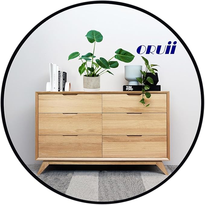 Round Mirror, Black Round Mirror 22 inch, Circle Wall Mounted Mirrors for Bathroom, Living Room, Bedroom, Vanity, Entryway, Hallway.