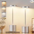 Kakanuo Silver Gray Cordless Lamp Set, Rechargeable Lamp, 3 Color Temperature, LED Outdoor Wireless Lamps, Battery Operated Lamps, Stepless Dimmable, Touch Control