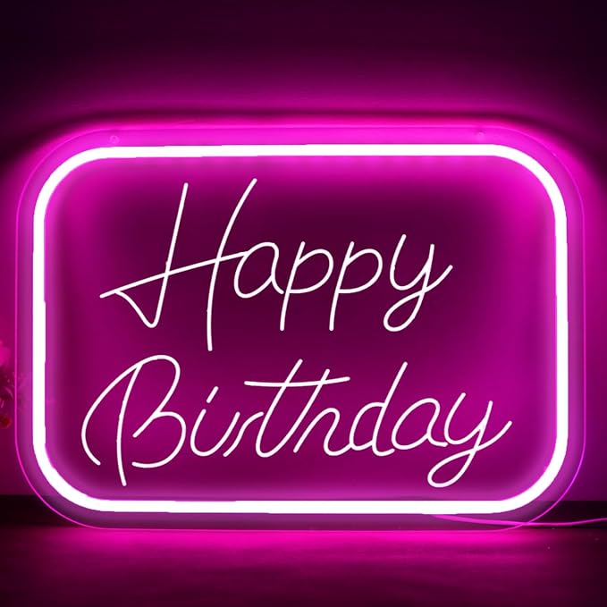 Happy Birthday Neon Signs for Wall Decor，Led Neon Light for Bedroom，Christmas Birthday Party Gift
