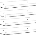 4 Pack Clear Acrylic Shelves for Wall with Adhesive,15 Inch No Drill Floating Shelves for Bathroom,Bedroom,Renter Friendly,Kids Room Bookshelf,Wall Display Shelf for Lego,Funko Pop,Figurine,Perfume