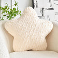 Star Pillow, 14.9" Star Shaped Plush Pillow for Couch Bed Sofa, Cute Decorative Throw Pillows with Soft Faux Fur Room Decor for Bedroom Living Room (Beige)