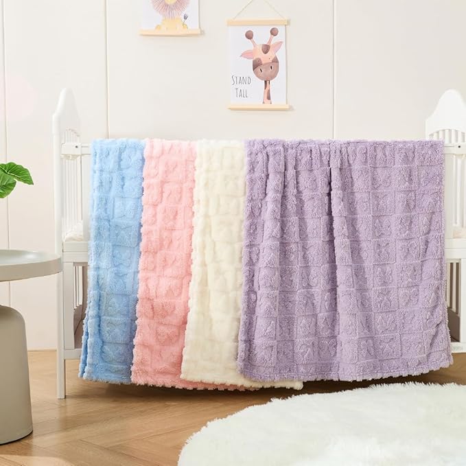 Belle Bow Baby Blanket 30x40 – Ultra Soft Fleece Bow Blanket for Gender Reveal, Cozy Baby & Pet Stroller Blanket for Newborn Infant Toddler (Lavender)