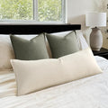 MIULEE Thick Textured Long Body Pillowcase, 1 Pack 14x36 Natural Beige Decorative Body Pillow Cover for Bed Couch Sofa, Neutral Linen Cushion Cases, Modern Farmhouse Home Decor, No Filling