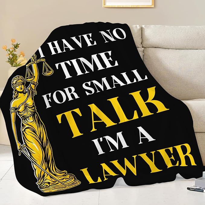 Lawyer Gifts Blanket for Girls Women Boys Men Adults Kids Soft Cozy Fleece Legal Lady Justice Throw Blankets Warm Flannel Plush Lightweight Decor for Couch Bed Sofa 80"X60"