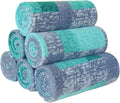 ZYFZCYBL Fleece Throw Blankets for Couch Bulk Lightweight Warm Soft Cozy Blanket 6 Pack Bulk Fleece Blanket Solid for Bed Couch Office Gifts Outdoor 50 x 60 inch Teal and Grey