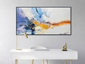 Ardemy Framed Abstract Wall Art 40"x20" - Blue Purple Gold Textured Canvas Painting, Modern Framed Artwork for Living Room, Bedroom, Home Office & Dining Room Decor