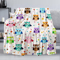 Owl Blanket, Soft Warm Fuzzy Fleece Plush Blanket 50''x40'', Smooth Cozy Flannel Throw Blanket for Bed/Couch/Office/Camping