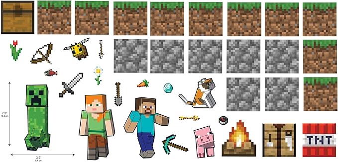 RoomMates Minecraft Blocks Build Your Own Wall Decals, RMK5581SCS