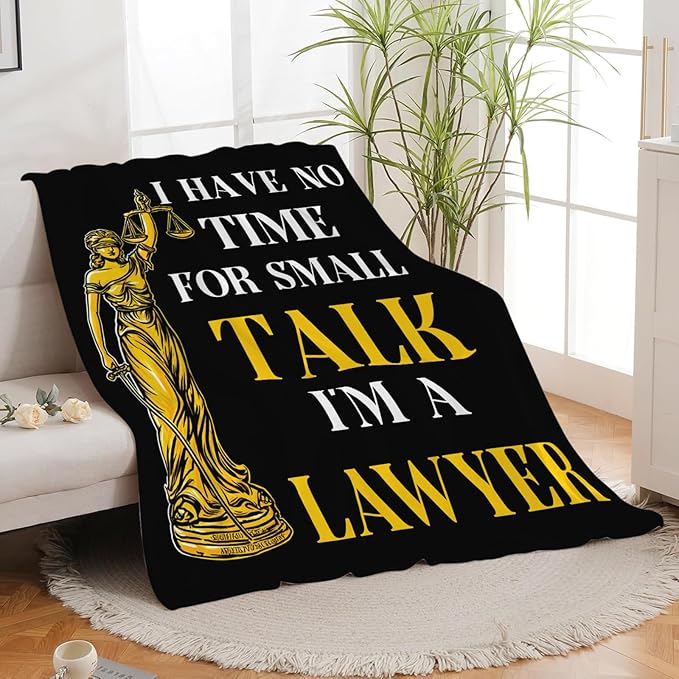 Lawyer Gifts Blanket for Girls Women Boys Men Adults Kids Soft Cozy Fleece Legal Lady Justice Throw Blankets Warm Flannel Plush Lightweight Decor for Couch Bed Sofa 60"X50"