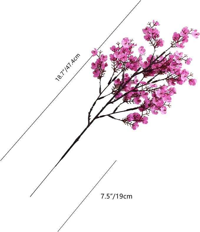 Mandy's Lavender Artificial Baby’s Breath Flowers 6 Bundles Silk Gypsophila, 18.5 Inch European Style Modern Home Decor Centerpiece, Neutral Wedding Flower Arrangements