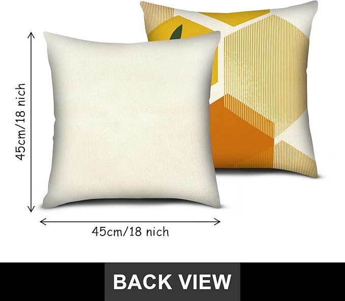 PICKFORU Boho Throw Pillow Covers Set of 4, 18x18 inch Abstract Yellow Green Throw Pillowcase Modern Art Cushion Case for Couch Sofa
