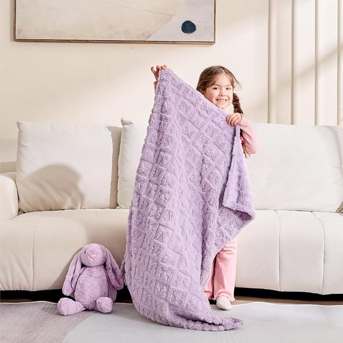 Belle Bow Baby Blanket 30x40 – Ultra Soft Fleece Bow Blanket for Gender Reveal, Cozy Baby & Pet Stroller Blanket for Newborn Infant Toddler (Lavender)