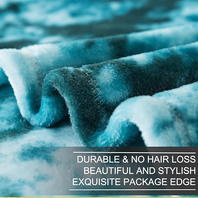 Richave Fuzzy Blanket Queen Size - Teal, Premium Lightweight Anti-Static, Plush and Furry Faux Fur, Reversible Queen Blankets for Queen Full Bed, 90x90 Inches,Teal