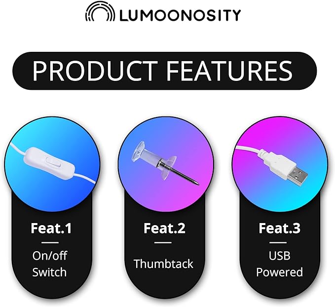 Lumoonosity Lightning Bolt Neon Signs, USB Powered Led Lightning Bolt Light with On/Off Switch, Lightning Neon Sign for Wall Decor, Hanging Led Signs, Neon Lights for Bedroom, Gaming Room Setup
