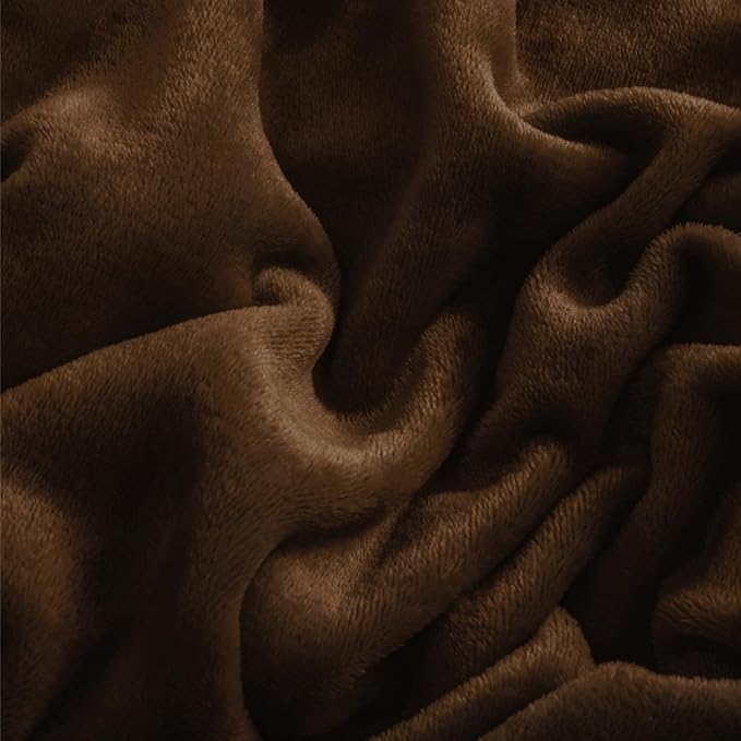 BEDELITE Flannel Sheets Full Size Brown - Super Soft Fleece Sheets Set Fluffy Extra Plush, 4 Piece(Include Fitted Sheet, Flat Sheet, 2 Pillowcases)