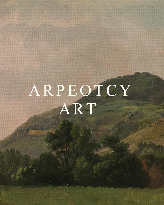 ARPEOTCY Extra Large Vintage Framed Wall Art, 36x54 Inch Retro Mountain Landscape Hanging Framed Canvas Wall Art, Large Rustic Farmhouse Home Decor for Living Room Bedroom Office