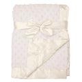 American Baby Company Heavenly Soft Chenille Receiving Blanket (30" x 40"), 2-Layer Design with Minky Dot & Silky Satin, Cream, for Boys and Girls
