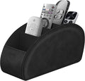 Remote Control Holder with 5 Compartments, KENOBEE Anti-slip Desktop Caddy Storage Organizer for Remote Controllers, Office Supplies, Makeup Brush, Media Accessories, Black