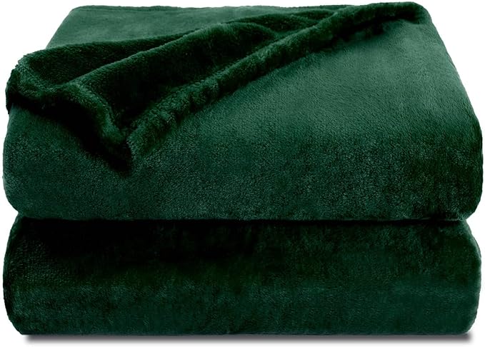 NANPIPER Fleece Blankets, Super Soft Flannel Fuzzy Blanket for Couch, Luxury Cozy Lightweight Microfiber Dog Blanket-Throw Size,Olive Green