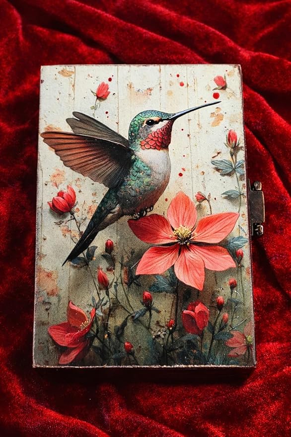 RK Collections Hummingbird Trinket Box I Bird Jewelry Keepsake Box I Hummingbird Lovers Gift Idea For Animals (4x2.75)