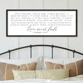 Love is Patient Wall Art Decor 40"×15" Love is Kind Bible Verse Sign 1 Corinthians 13 4-8 Scripture Quote Master Bedroom Above Bed Christian Couple Large Wood Framed Hanging (Black)