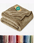 Ultra Soft Fleece Blanket Queen Size - Flannel Fleece Luxury Queen Blanket - Lightweight for Couch Bed Chair - Thick, Warm and Breathable - All Season Cozy Fuzzy, Anti-Static Microplush Bedding, Camel