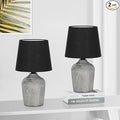 Sucolite 11.8'' Small Table Lamps Set of 2, Bedside Nightstand Lamps for Bedroom Kid’s Room, Cute Desk Lamps with Studded Texture Base for Reading Nursery Living Room Office, Black
