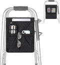 supregear Walker Bag, Universal Seniors Caddy Organizer with Multiple Pockets, Lightweight Accessories for Elderly, Rollators, Wheelchairs and Bedside Rails, Easy to Use Storage Pouch, Black