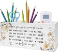 Before You Go Inspirational Pen Pencil Holder, Motivational Gifts for Women, Watercolor Floral Positive Affirmations Pencil Pen Holder Organizer for Home Office Desk Accessories