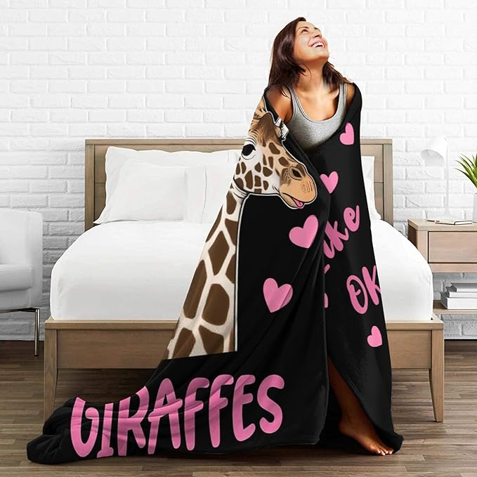 Giraffe Throw Blanket - Soft Plush Fleece Grassland Animals Bedding Blankets- Cozy Giraffe Stuff Gifts for Women Girls Kids 50"X60"